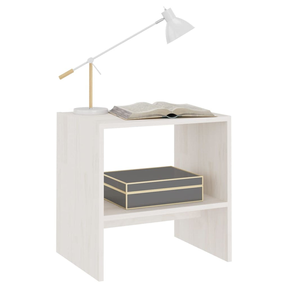 Nachtkastjes 2st 40x30,5x40 cm massief grenenhout wit MeubelReus