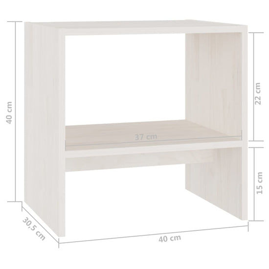 Nachtkastjes 2st 40x30,5x40 cm massief grenenhout wit MeubelReus