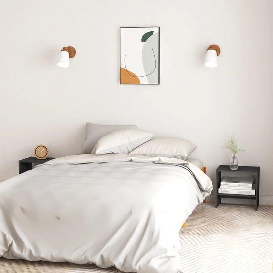 Nachtkastjes 2st 40x30,5x40 cm massief grenenhout grijs MeubelReus