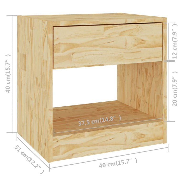 Nachtkastjes 2 st 50x34x50 cm massief grenenhout MeubelReus