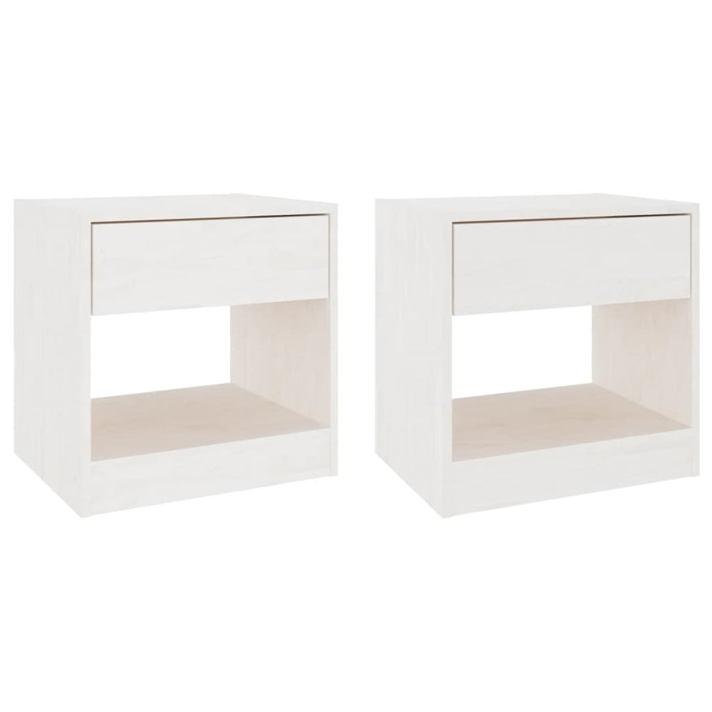 Nachtkastjes 2 st 40x31x40 cm massief grenenhout wit MeubelReus