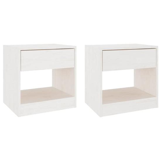 Nachtkastjes 2 st 40x31x40 cm massief grenenhout wit MeubelReus