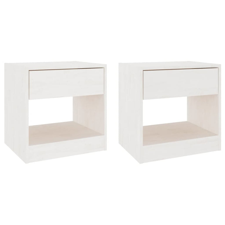 Nachtkastjes 2 st 40x31x40 cm massief grenenhout wit MeubelReus