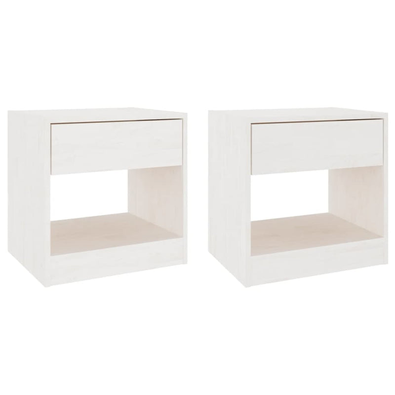 Nachtkastjes 2 st 40x31x40 cm massief grenenhout wit MeubelReus