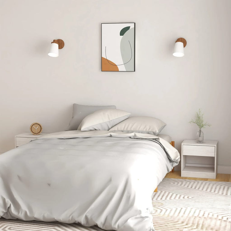 Nachtkastjes 2 st 40x31x40 cm massief grenenhout wit MeubelReus