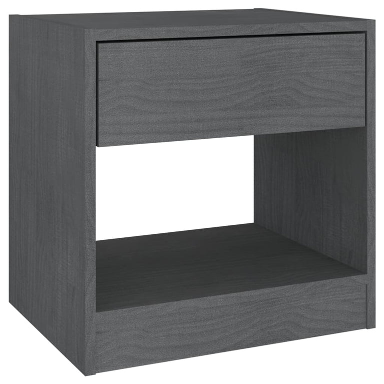 Nachtkastjes 2 st 40x31x40 cm massief grenenhout grijs MeubelReus