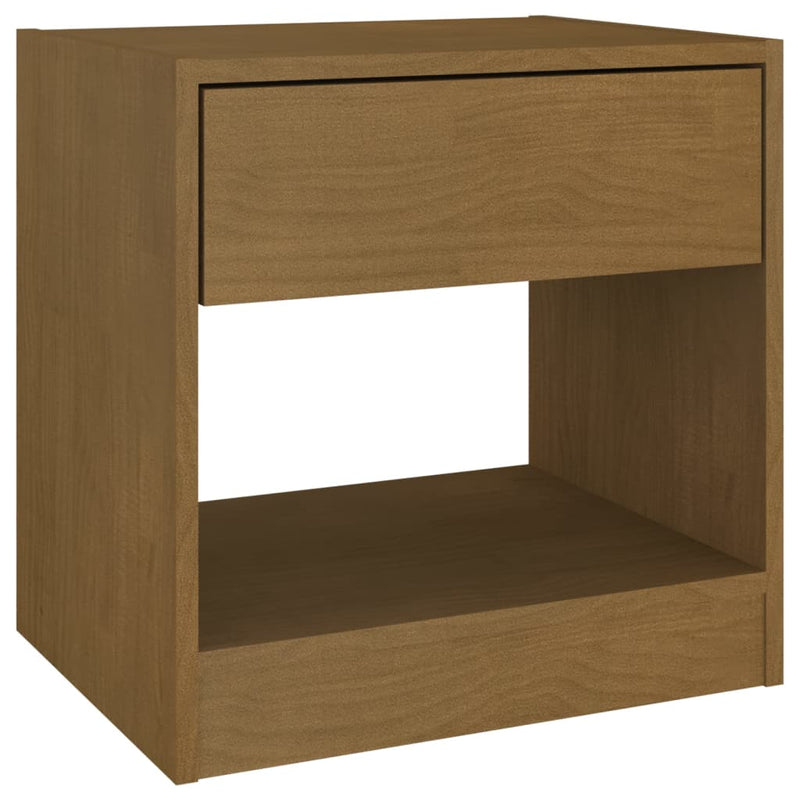 Nachtkastje 40x31x40 cm massief grenenhout honingbruin MeubelReus