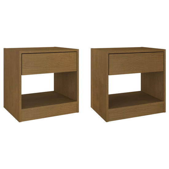 Nachtkastjes 2 st 40x31x40 cm massief grenenhout honingbruin MeubelReus
