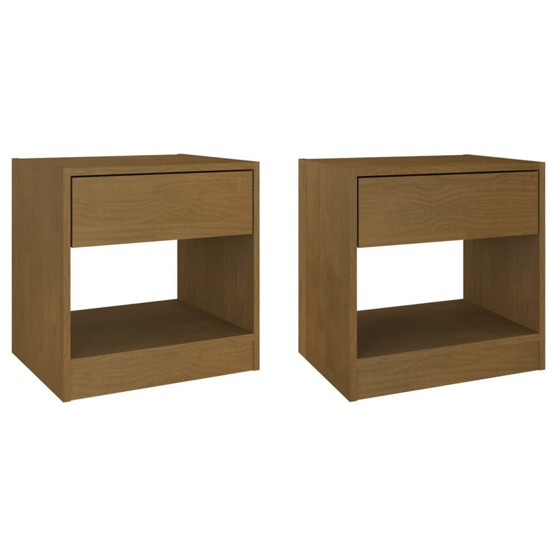 Nachtkastjes 2 st 40x31x40 cm massief grenenhout honingbruin MeubelReus