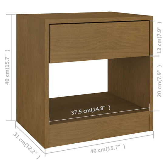 Nachtkastjes 2 st 40x31x40 cm massief grenenhout honingbruin MeubelReus