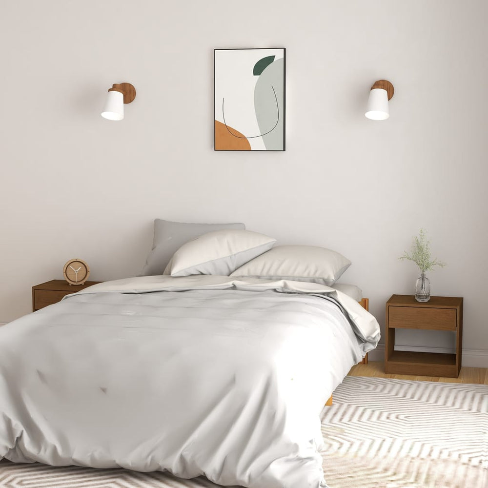 Nachtkastjes 2 st 40x31x40 cm massief grenenhout honingbruin MeubelReus