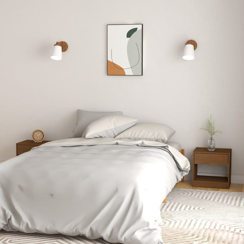 Nachtkastjes 2 st 40x31x40 cm massief grenenhout honingbruin MeubelReus