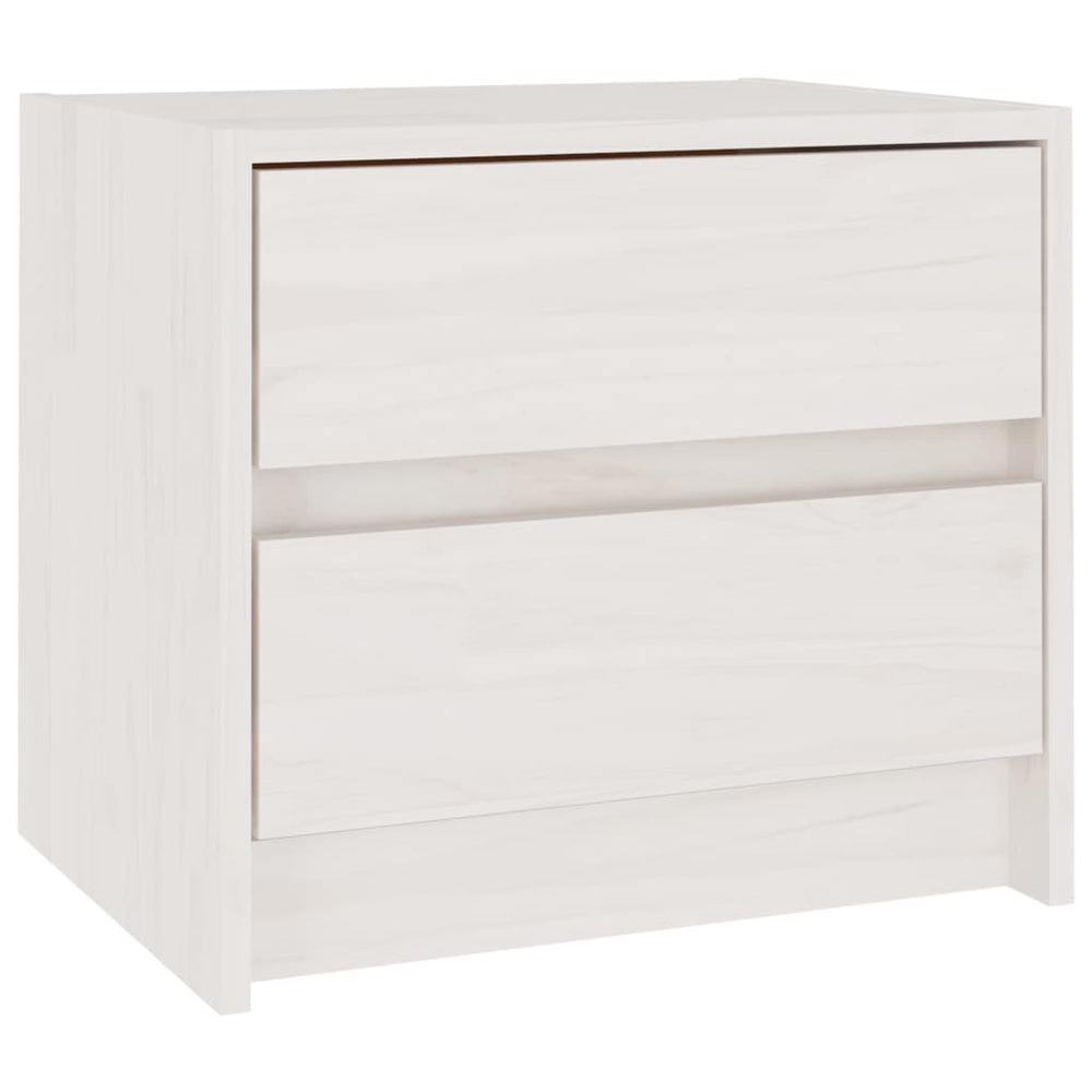 Nachtkastje 40x30,5x35,5 cm massief grenenhout wit MeubelReus
