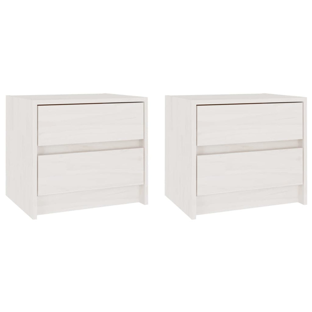 Nachtkastjes 2 st 40x30,5x35,5 cm massief grenenhout wit MeubelReus