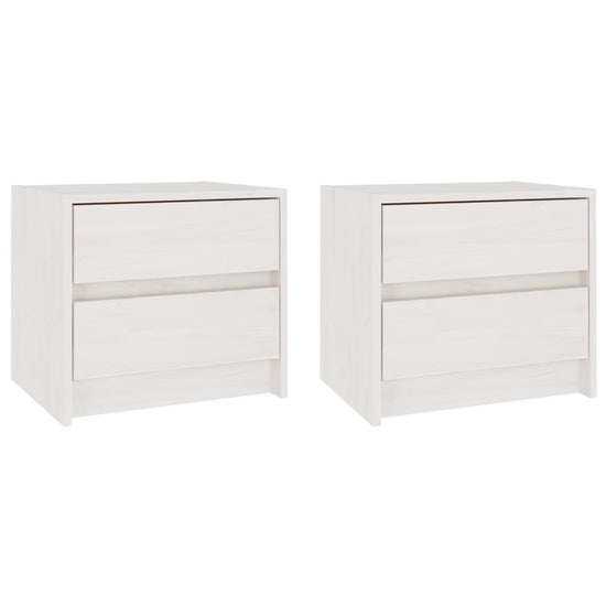 Nachtkastjes 2 st 40x30,5x35,5 cm massief grenenhout wit MeubelReus
