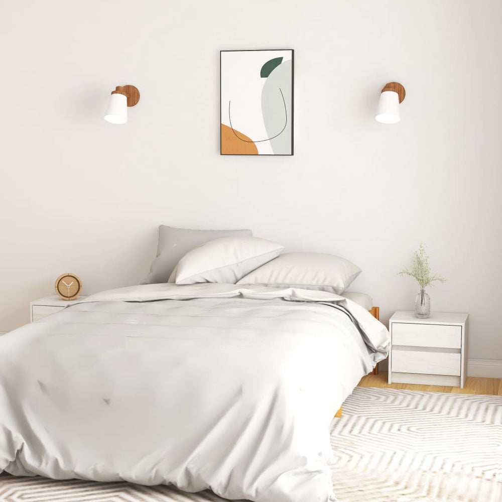Nachtkastjes 2 st 40x30,5x35,5 cm massief grenenhout wit MeubelReus