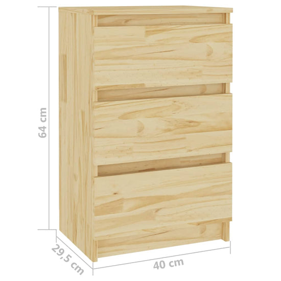 Nachtkastje 40x29,5x64 cm massief grenenhout MeubelReus