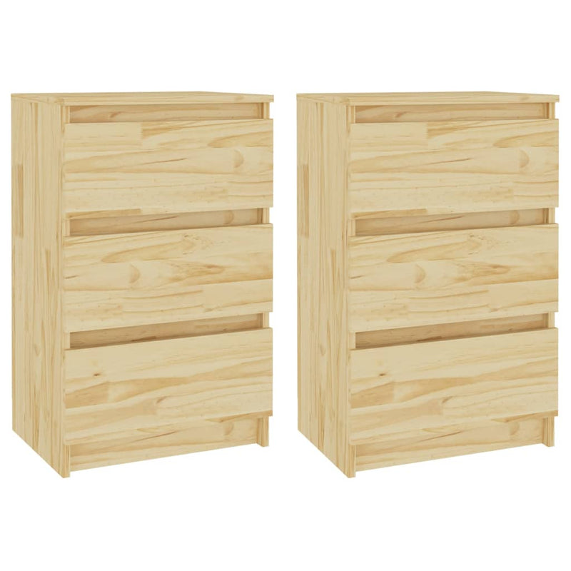 Nachtkastjes 2 st 40x29,5x64 cm massief grenenhout MeubelReus