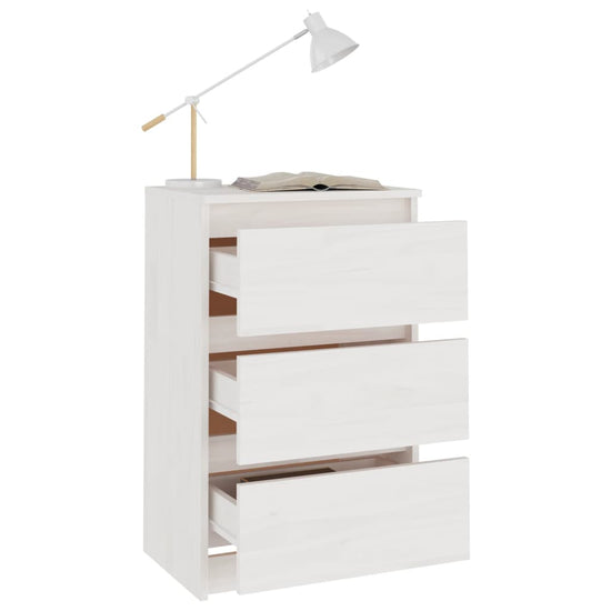 Nachtkastje 40x29,5x64 cm massief grenenhout wit MeubelReus