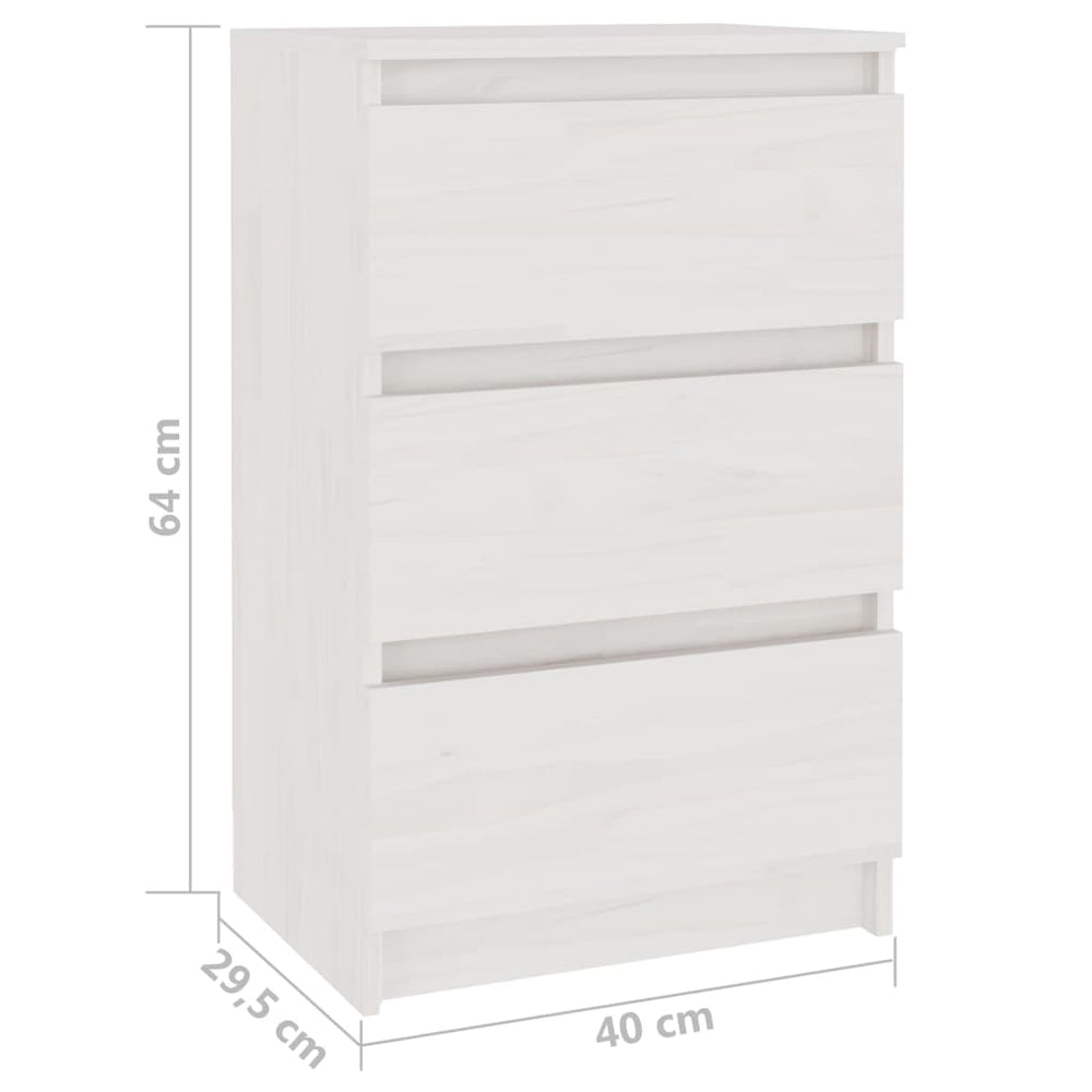 Nachtkastje 40x29,5x64 cm massief grenenhout wit MeubelReus