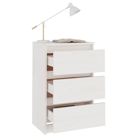 Nachtkastjes 2 st 40x29,5x64 cm massief grenenhout wit MeubelReus