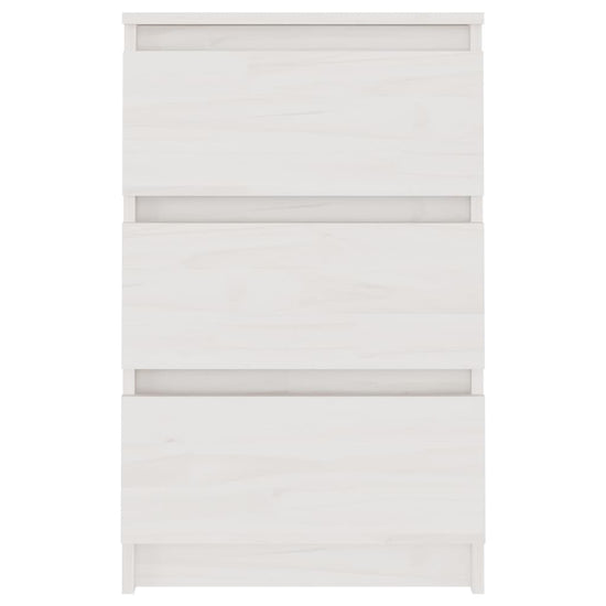 Nachtkastjes 2 st 40x29,5x64 cm massief grenenhout wit MeubelReus
