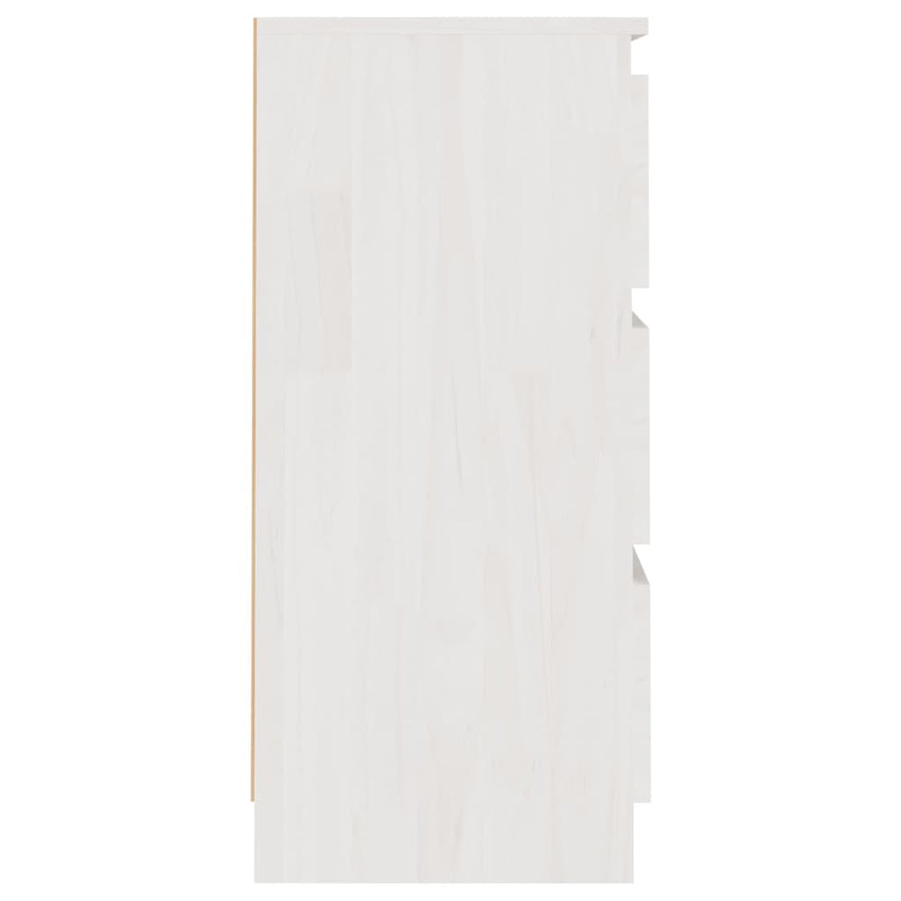 Nachtkastjes 2 st 40x29,5x64 cm massief grenenhout wit MeubelReus
