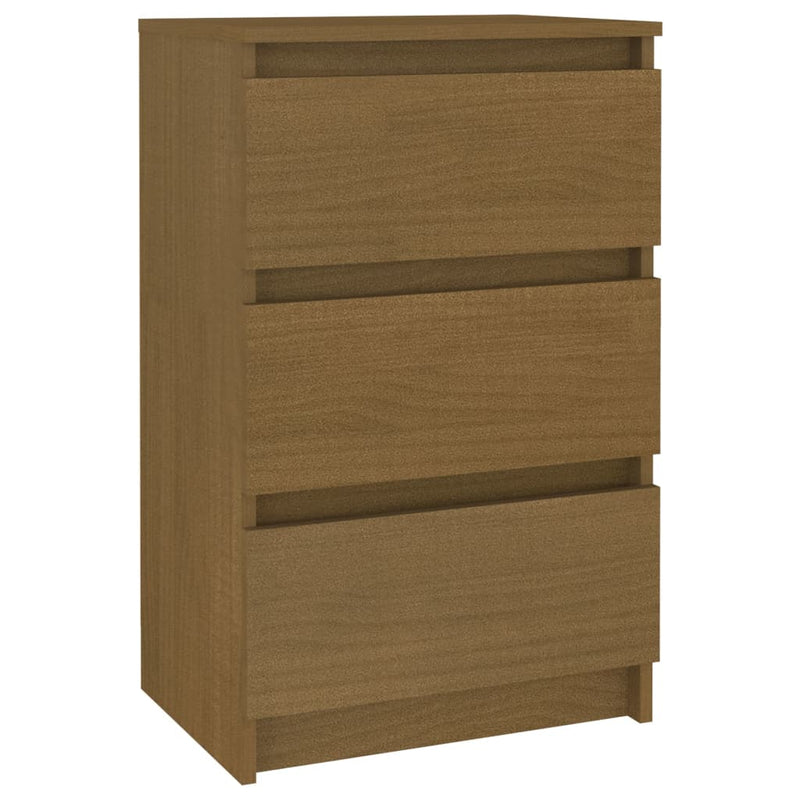 Nachtkastje 40x29,5x64 cm massief grenenhout honingbruin MeubelReus