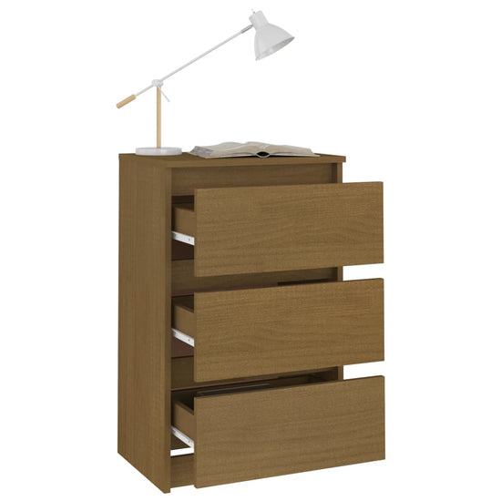 Nachtkastje 40x29,5x64 cm massief grenenhout honingbruin MeubelReus
