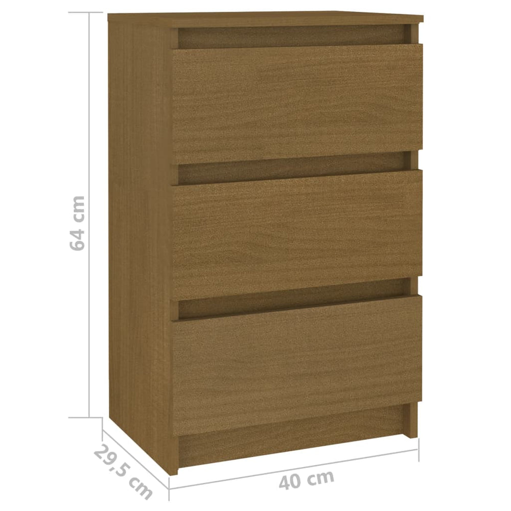Nachtkastje 40x29,5x64 cm massief grenenhout honingbruin MeubelReus