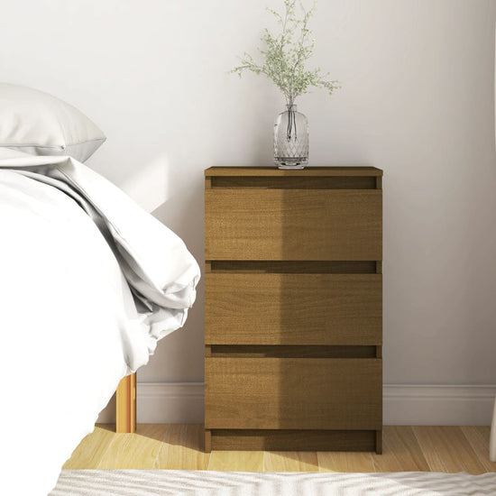 Nachtkastje 40x29,5x64 cm massief grenenhout honingbruin MeubelReus