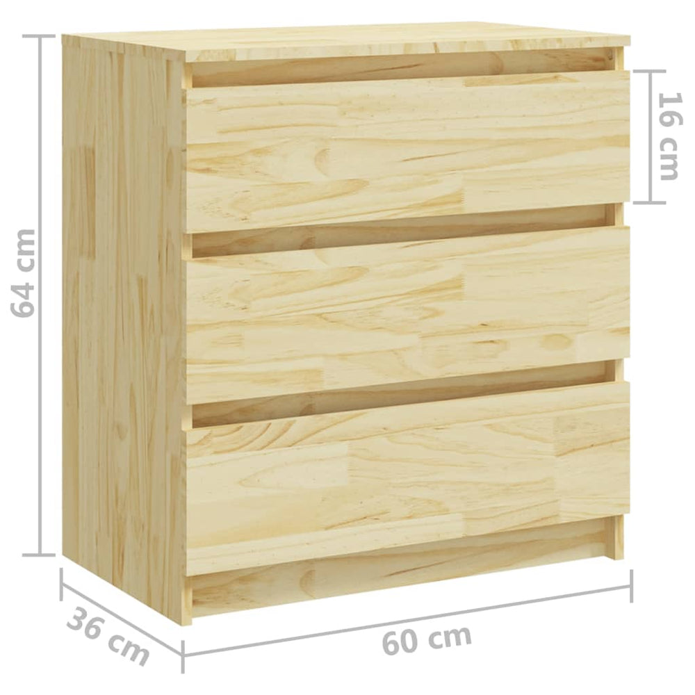 Nachtkastje 60x36x64 cm massief grenenhout MeubelReus