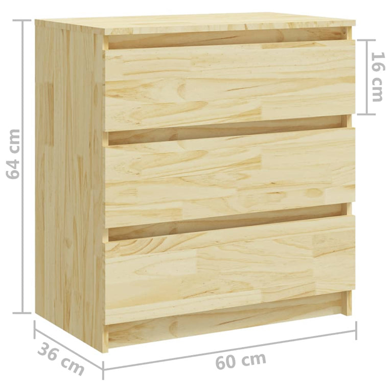 Nachtkastje 60x36x64 cm massief grenenhout MeubelReus