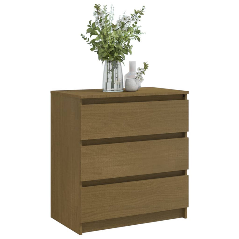 Nachtkastje 60x36x64 cm massief grenenhout honingbruin MeubelReus