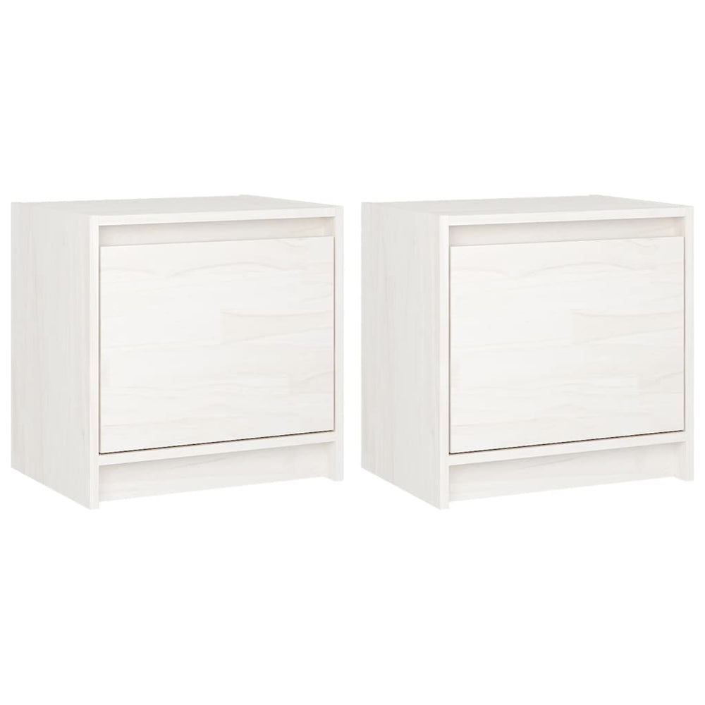 Nachtkastjes 2 st 40x30,5x40 cm massief grenenhout wit MeubelReus