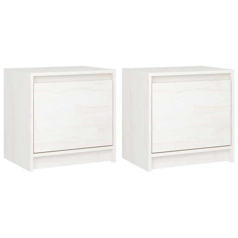 Nachtkastjes 2 st 40x30,5x40 cm massief grenenhout wit MeubelReus