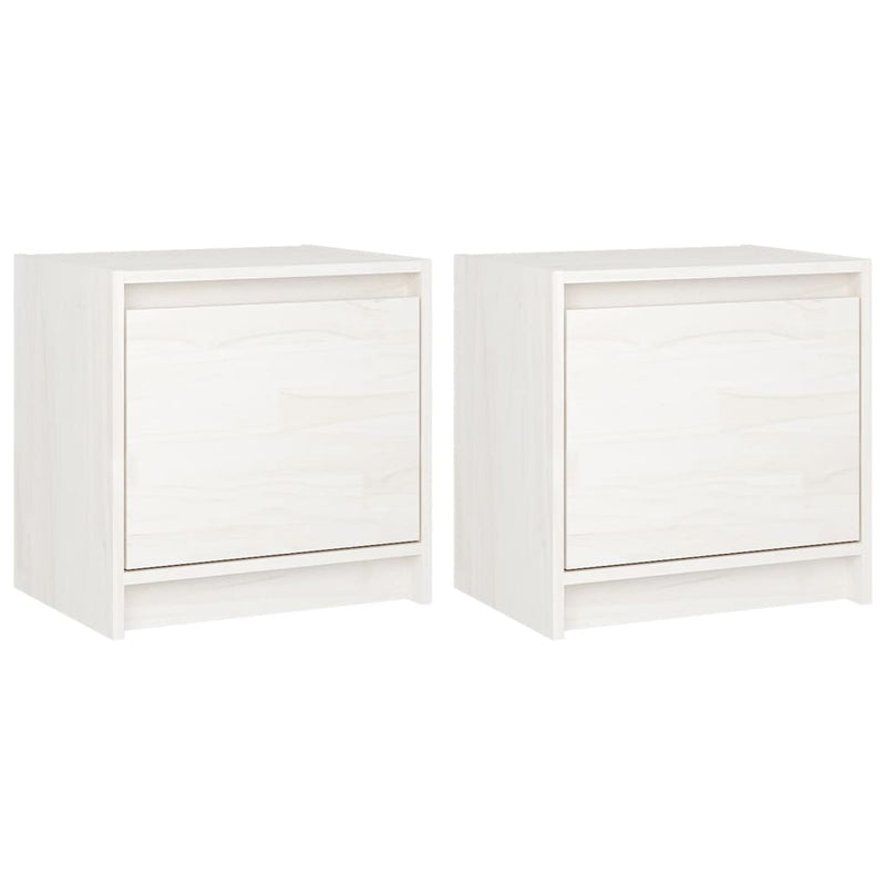 Nachtkastjes 2 st 40x30,5x40 cm massief grenenhout wit MeubelReus
