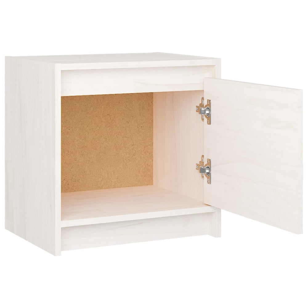 Nachtkastjes 2 st 40x30,5x40 cm massief grenenhout wit MeubelReus