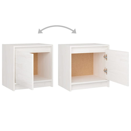 Nachtkastjes 2 st 40x30,5x40 cm massief grenenhout wit MeubelReus