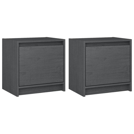 Nachtkastjes 2st 40x30,5x40 cm massief grenenhout grijs MeubelReus