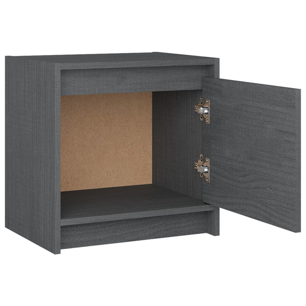 Nachtkastjes 2st 40x30,5x40 cm massief grenenhout grijs MeubelReus