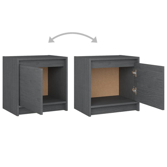 Nachtkastjes 2st 40x30,5x40 cm massief grenenhout grijs MeubelReus