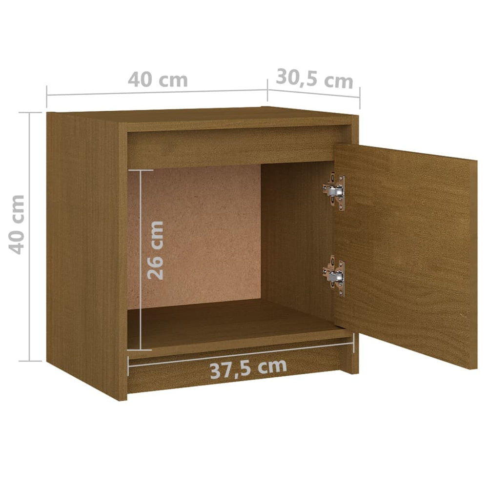 Nachtkastje 40x30,5x40 cm massief grenenhout honingbruin MeubelReus