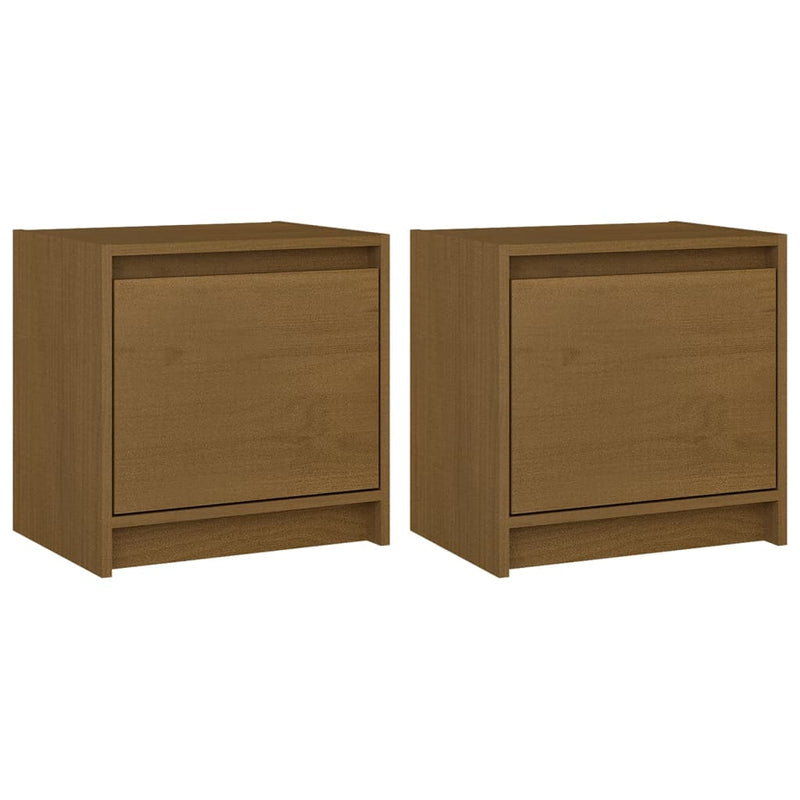 Nachtkastjes 2 st 40x30,5x40 cm massief grenenhout honingbruin MeubelReus