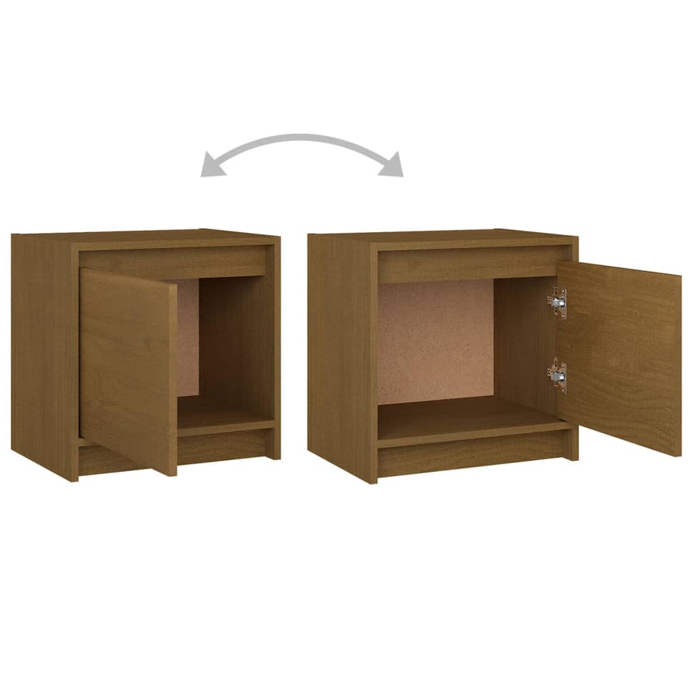 Nachtkastjes 2 st 40x30,5x40 cm massief grenenhout honingbruin MeubelReus