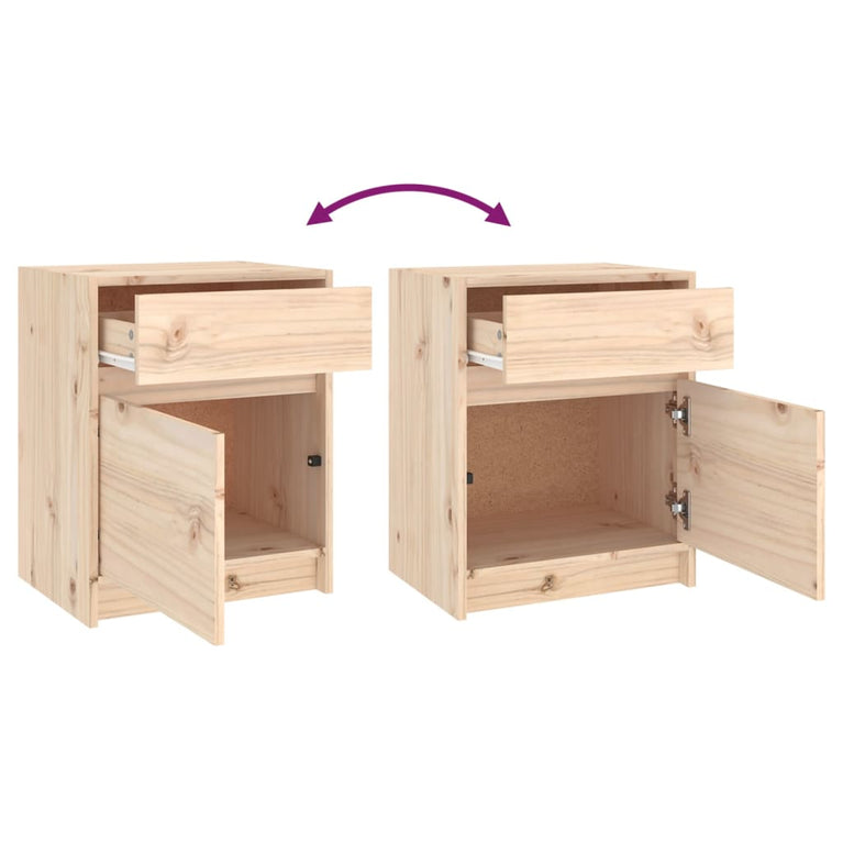 Nachtkastjes 2 st 50x34x50 cm massief grenenhout MeubelReus