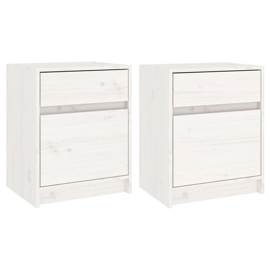Nachtkastjes 2 st 40x31x50 cm massief grenenhout wit MeubelReus
