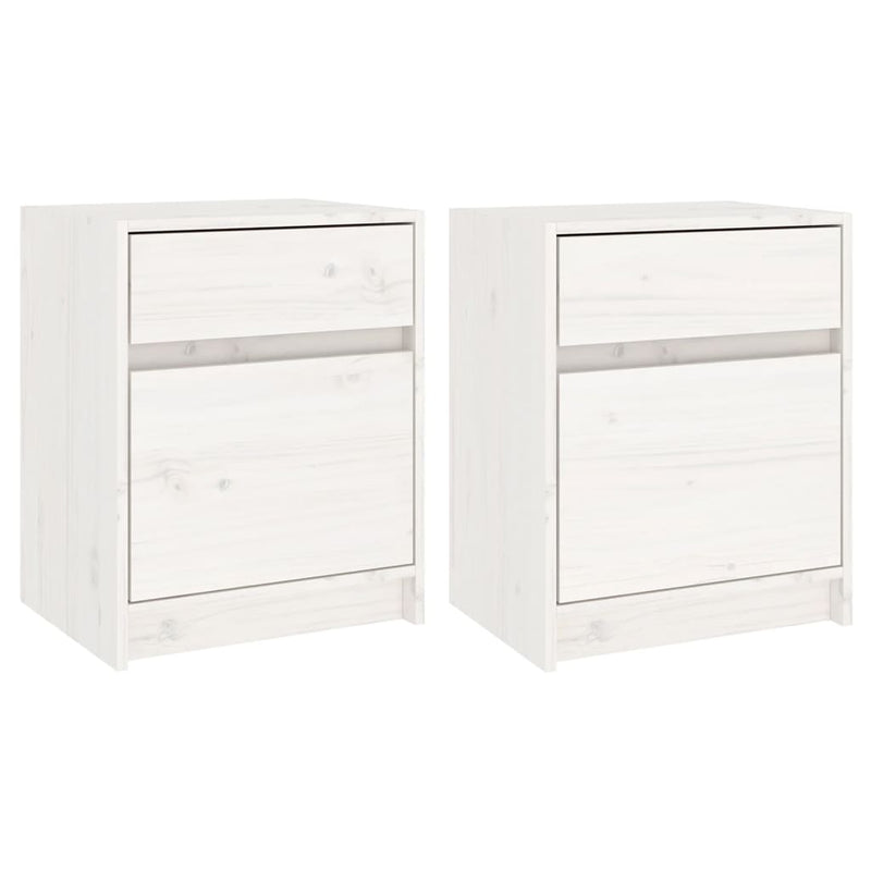 Nachtkastjes 2 st 40x31x50 cm massief grenenhout wit MeubelReus