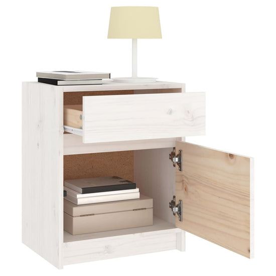 Nachtkastjes 2 st 40x31x50 cm massief grenenhout wit MeubelReus