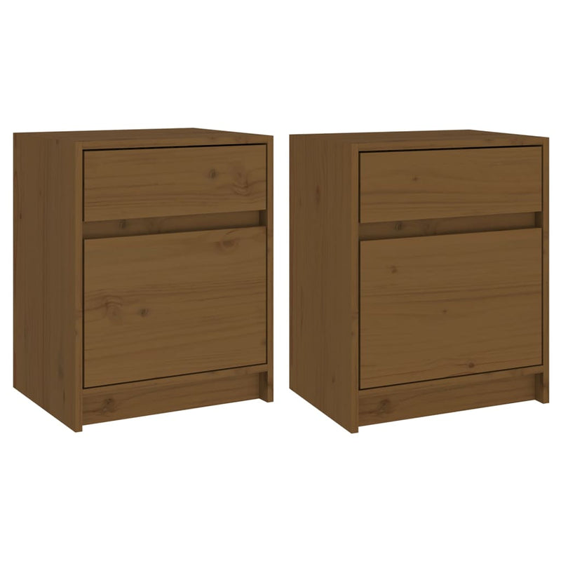 Nachtkastjes 2 st 40x31x50 cm massief grenenhout honingbruin MeubelReus